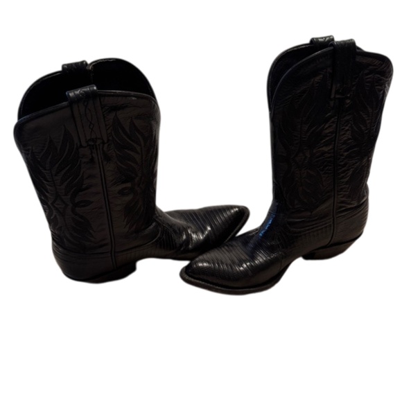 Tony Lama women's black cowboy boots size 7.5B - Picture 2 of 8